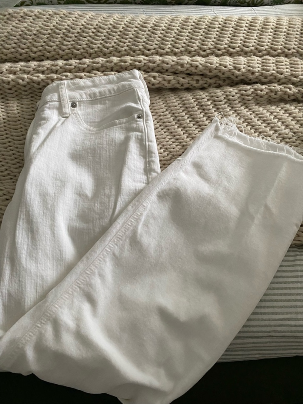 J.Crew Off-White Curvy Mid-Rise Flare Crop Pants